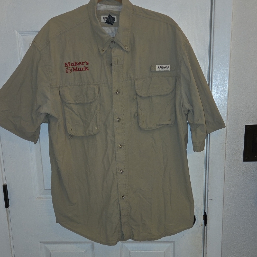 Magellan Outdoors Tan Button Down Shirt
